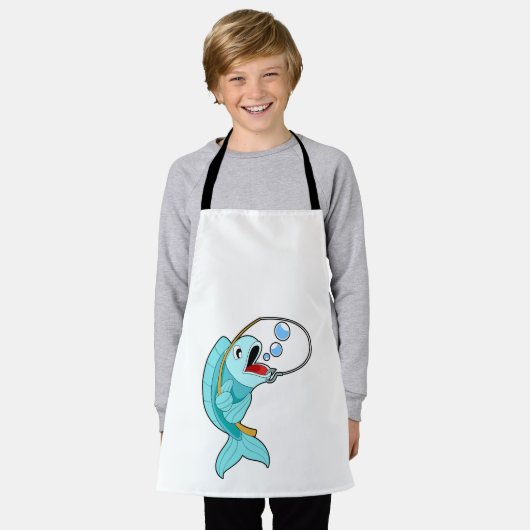 Fische mit Angelrute Schürze (Getragen)