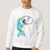 Fische mit Angelrute Sweatshirt (Vorderseite)