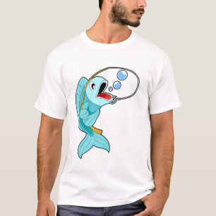 Fische mit Angelrute T-Shirt