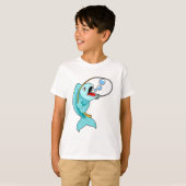 Fische mit Angelrute T-Shirt (Vorne ganz)