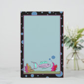 Fische mit Blasen-Grenzunliniertem Briefpapier (Stehend Vorderseite)