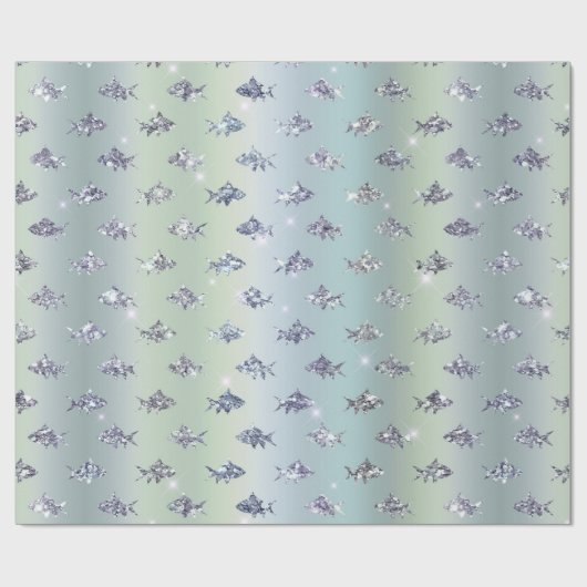 Fische mit brillanter Abhängigkeit Geschenkpapier (Flach)