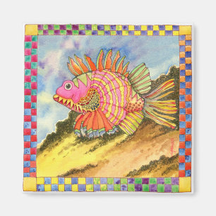 Fische mit karierter Grenze #2 Magnet