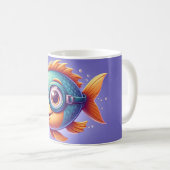 Fische mit Schwimmbrille Kaffeetasse (VorderseiteRechts)