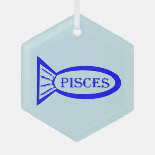 Fische mit Sternzeichen Ornament Aus Glas