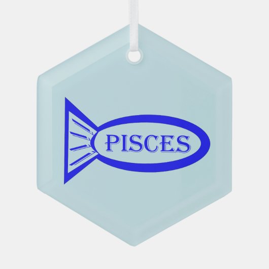 Fische mit Sternzeichen Ornament Aus Glas (Vorderseite)