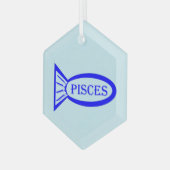 Fische mit Sternzeichen Ornament Aus Glas (Vorderseite Links)