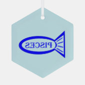 Fische mit Sternzeichen Ornament Aus Glas (Rückseite)