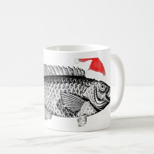 Fische mit Weihnachtsmannmütze Kaffeetasse (VorderseiteRechts)