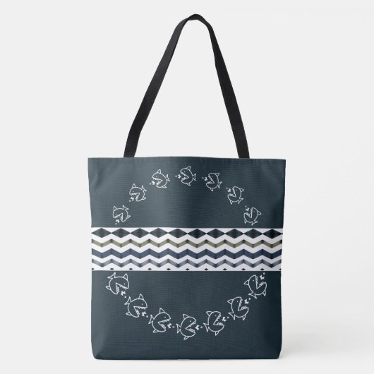 Fische mit Whimsy Designer groß Tasche (Vorderseite)