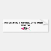 Fische mögen einen Mädchen-Autoaufkleber Autoaufkleber (Vorne)