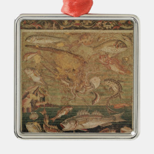 Fische, Mollusken und Krebstier Silbernes Ornament