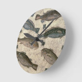 Fische (Mosaik) Runde Wanduhr (Winkel)