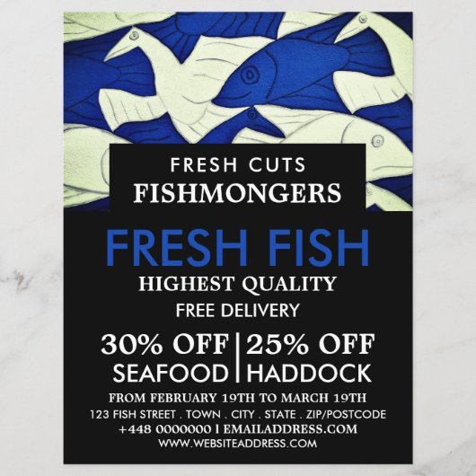 Fische & Möwen, Fischhändler/Ehefrau, Fischmarkt Flyer (Vorne)