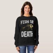 Fische oder T-Shirt Skelett Fische Knochen T-Shirt Sweatshirt (Vorne ganz)