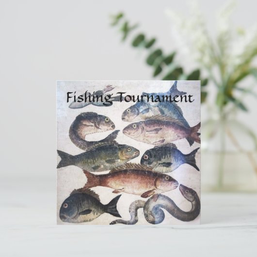 FISCHE,OZEANISCHES LEBENSFISCHEREIPARTY EINLADUNG (Stehend Vorderseite)