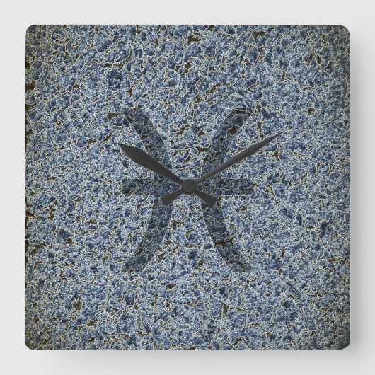 Fische Quadratische Wanduhr (Vorderseite)