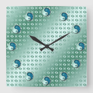 Fische Quadratische Wanduhr