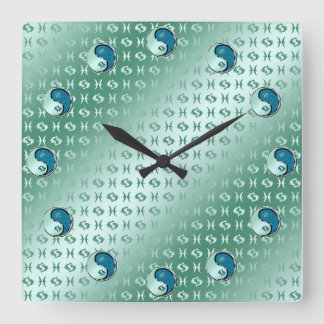 Fische Quadratische Wanduhr