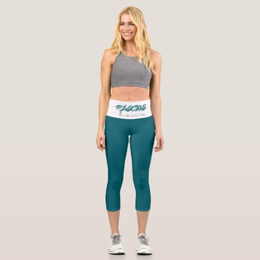 Fische Reflektion Hochwaisted Capris (Vorderseite)