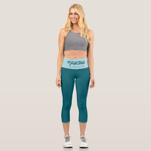 Fische Reflektion Hochwaisted Capris (Vorderseite)