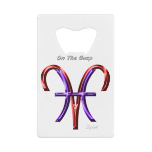 Fische reißen auf der Cusp Astrologie Zodiac-Zeic Geldbeutel Flaschenöffner