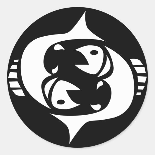 Fische Runder Aufkleber (Vorderseite)