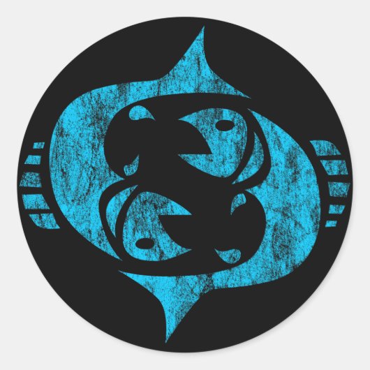 Fische Runder Aufkleber (Vorderseite)