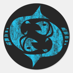 Fische Runder Aufkleber