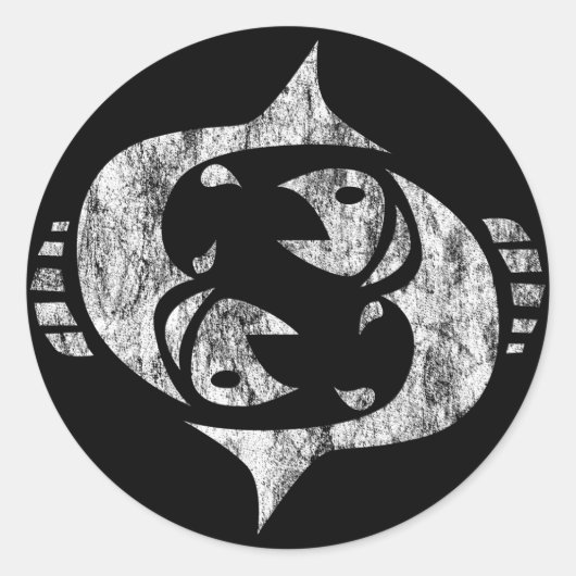 Fische Runder Aufkleber (Vorderseite)