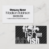 Fische; schwarz und dunkelgraue Streifen Visitenkarte (Vorne/Hinten)