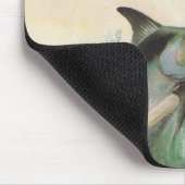 Fische - schwarzer Speerfisch u. Mako-Haifisch Mousepad (Ecke)