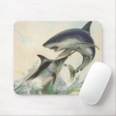 Fische - schwarzer Speerfisch u. Mako-Haifisch Mousepad (Mit Mouse)