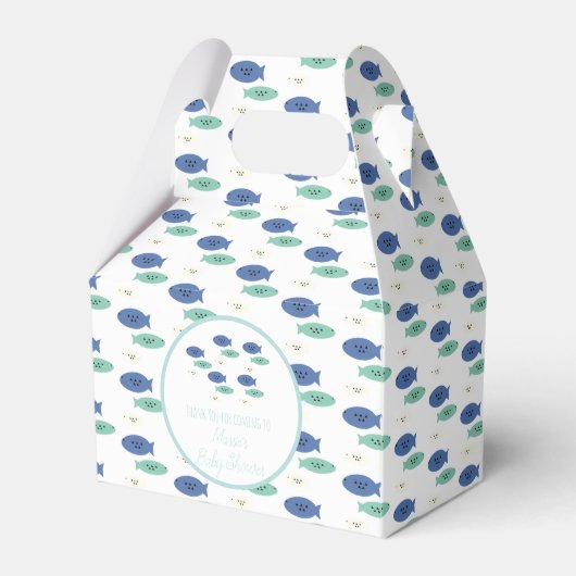 Fische schwimmen Blue Baby Dusche Geschenkschachtel (Vorderseite)