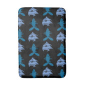 Fische Schwimmen Grafik Aqua Blue auf jeder Farbe Badematte (Vorderseite Vertikal)