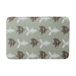 Fische Schwimmen Grau Grau Grau auf jeder Farbe Badematte