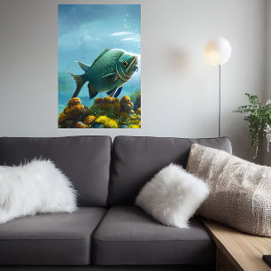 Fische schwimmen im Meer Art der AI Poster
