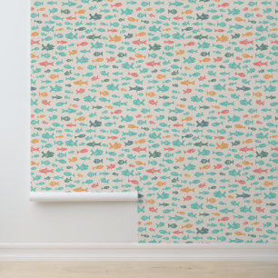 Fische schwimmen Meeresleben Muster Tapete