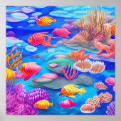 Fische schwimmen unter Wasser Poster (Vorne)