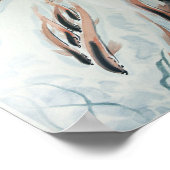 Fische sind Freunde des orientalischen Malens Poster (Ecke)