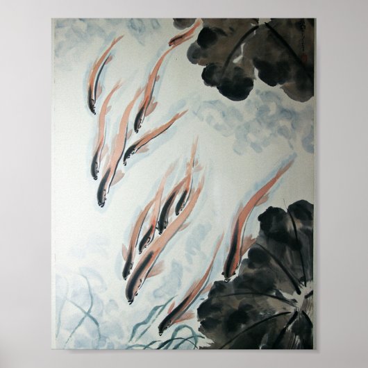 Fische sind Freunde des orientalischen Malens Poster (Vorne)