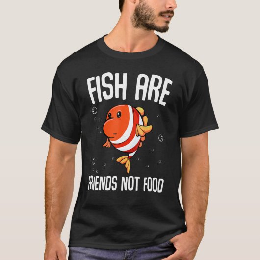 Fische sind Freunde nicht Lebensmittel Vegetarisch T-Shirt (Vorderseite)
