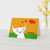 Fische sind Freunde Notecard Karte (Gelbe Blume)