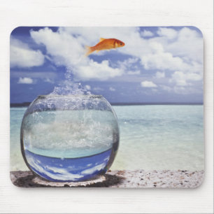 Fische springen aus dem Aquarium Mousepad