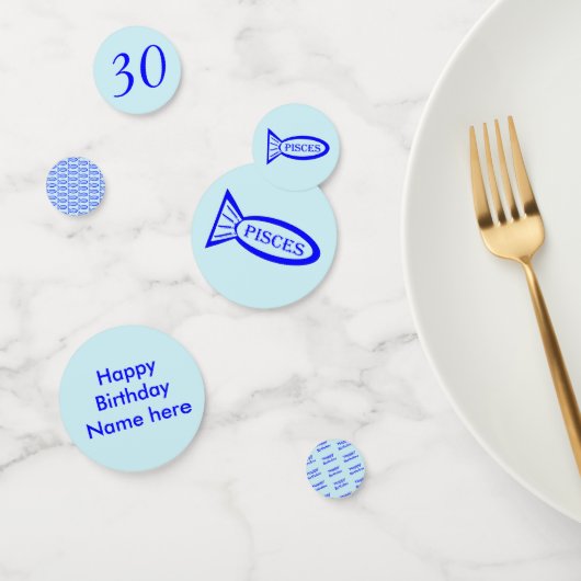 Fische Star Sign Fish Personalisiert Konfetti (Gruppe)