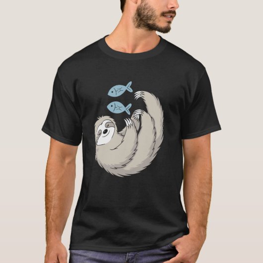 Fische-Sternzeichen-Faultier mit Fisch-Astrologie- T-Shirt (Vorderseite)