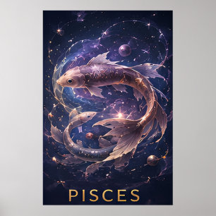 Fische Sternzeichen Fisch Himmels Astrologie Symbo Poster