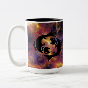 Fische Sternzeichen Galaxie Kunst – Träumerische A Zweifarbige Tasse