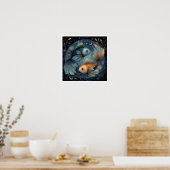 Fische Sternzeichen Geburtshoroskop Astrologie Him Poster (Küche)