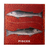 Fische Sternzeichen Geburtstagsfeier Fliese (Vorderseite)